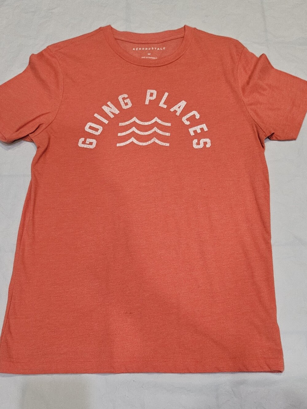 Aéropostale 'Going Places' Heather Coral Graphic Tee. Sz M